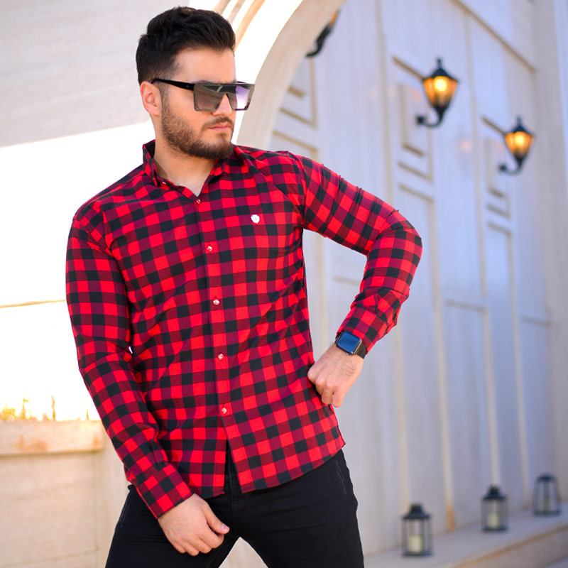 پیراهن مردانه مدل Nihad قرمز