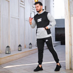 سویشرت شلوار Nike مدل Bamdad مشکی طوسی