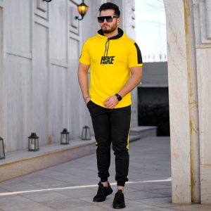 ست تیشرت شلوار Nike مدل shikson زرد