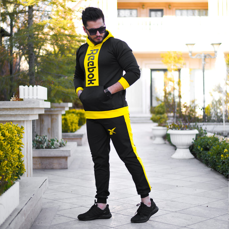 ست سویشرت شلوار Reebok مدل zigzag زرد