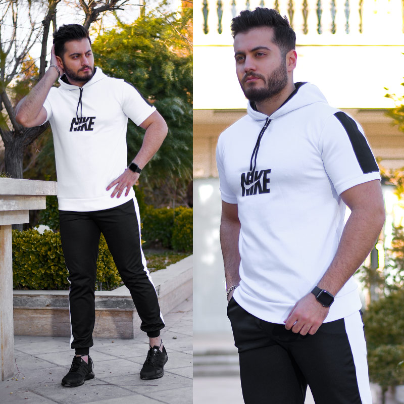 ست تیشرت شلوار Nike مدل shikson سفید