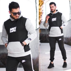 سویشرت شلوار Nike مدل Bamdad مشکی سفید