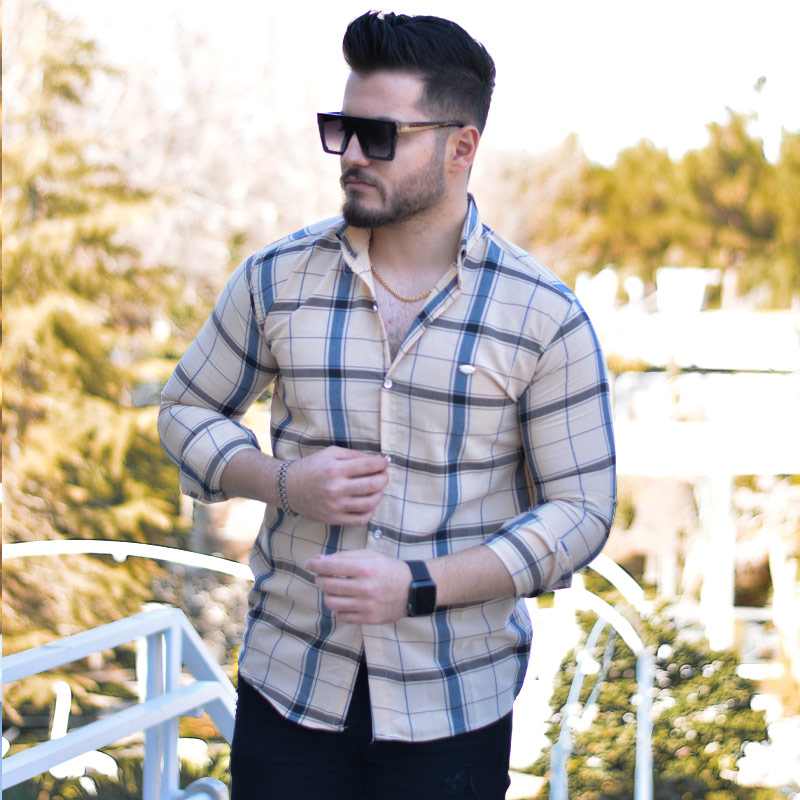 پیراهن مردانه مدل Lavin کرم
