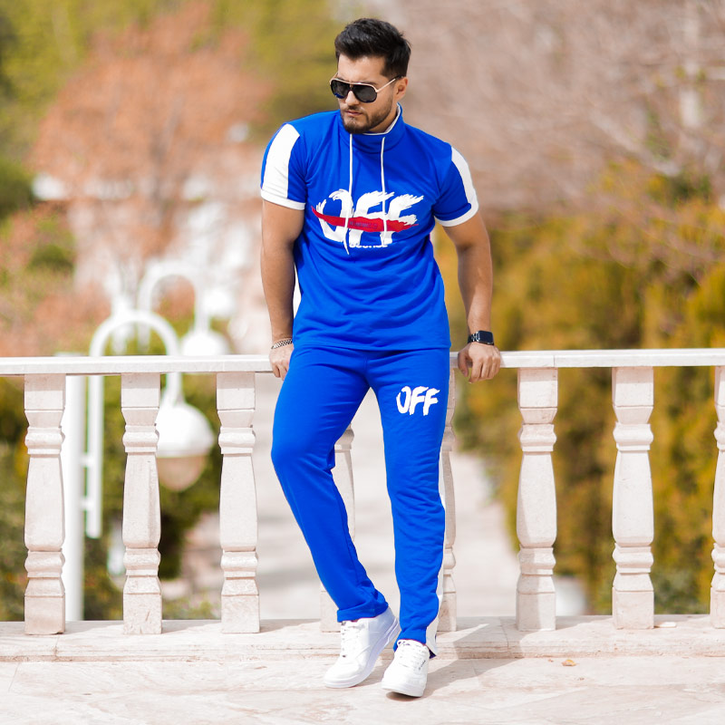 ست تیشرت شلوار مدل off ROAD آبی