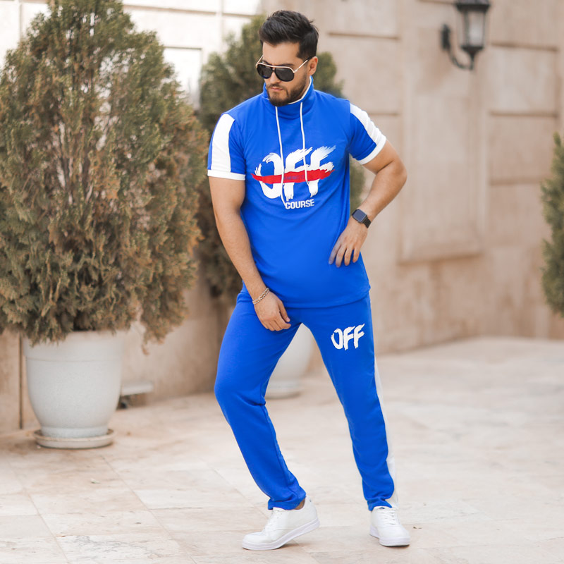 ست تیشرت شلوار مدل off ROAD آبی