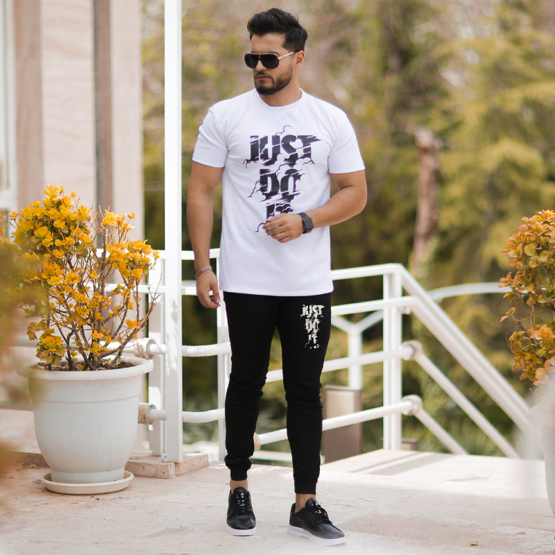 ست تیشرت شلوار مردانه مدل daxoon سفید