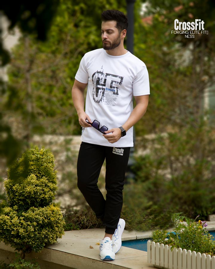 تیشرت شلوار مردانه مدل Crossfit سفید