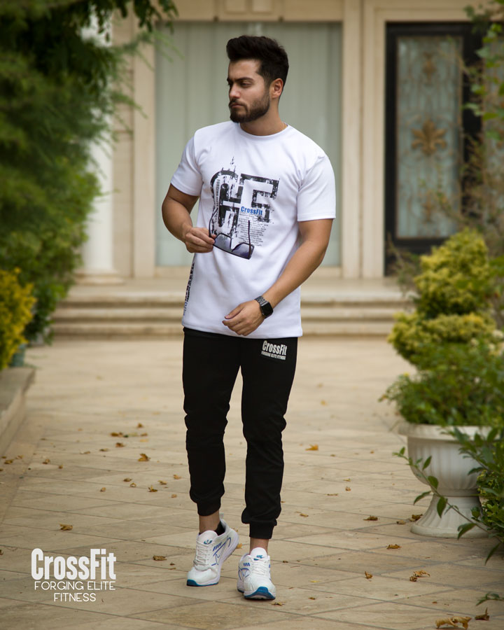 تیشرت شلوار مردانه مدل Crossfit سفید