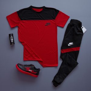 ست تیشرت شلوار مردانه Nike مدل Macan قرمزمشکی