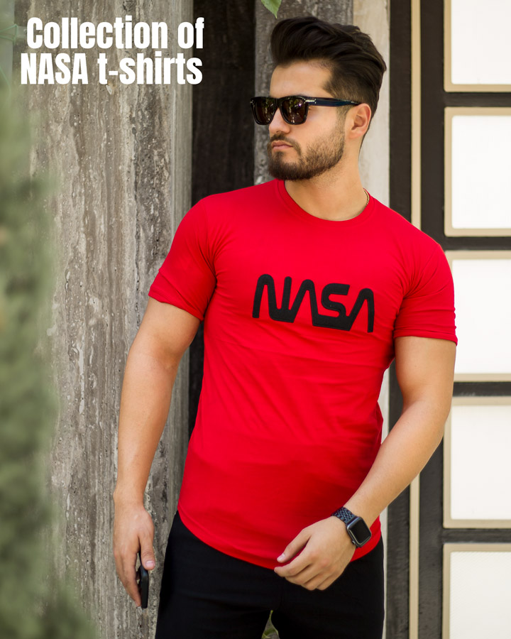 تیشرت مردانه مدل NASA قرمز