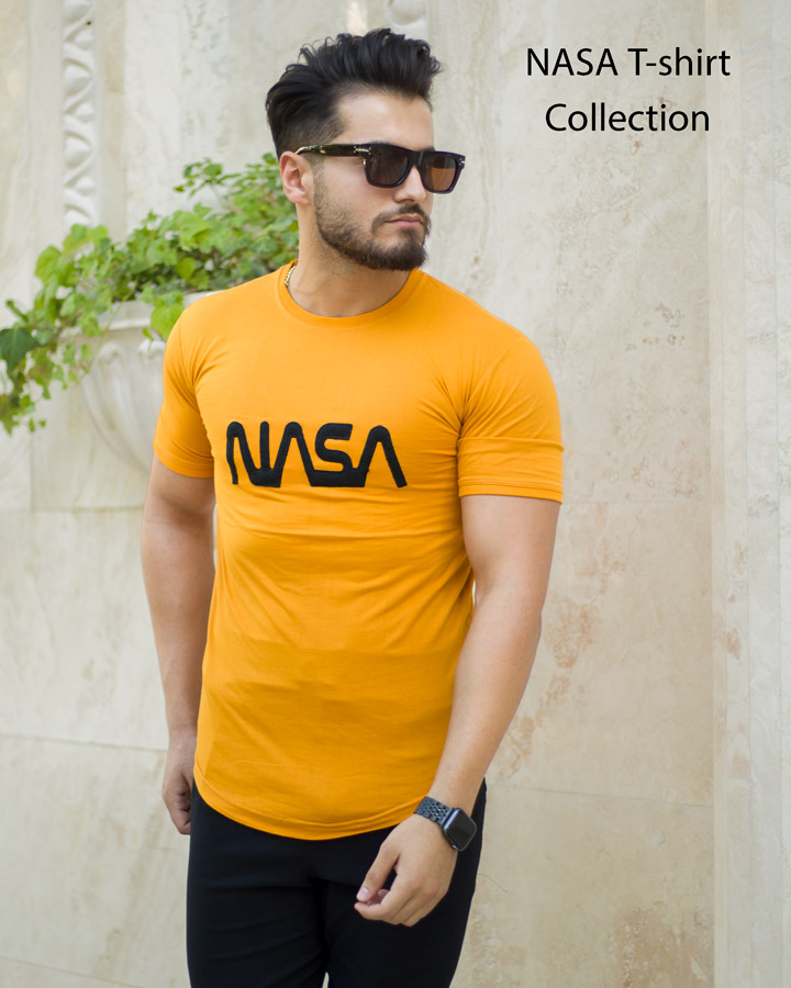 تیشرت مردانه مدل NASA خردلی