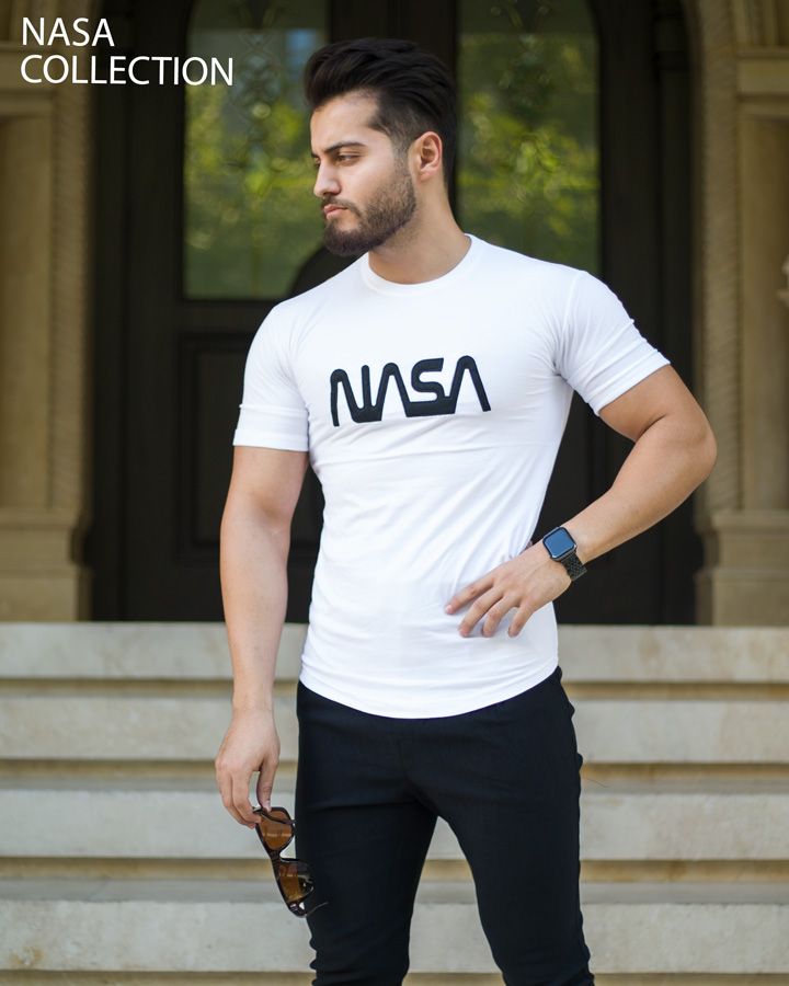 تیشرت مردانه مدل NASA سفید