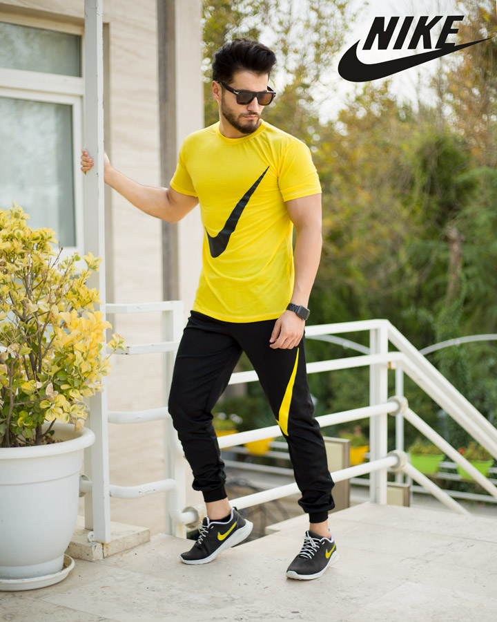 ست تیشرت شلوار Nike مدل calin زرد