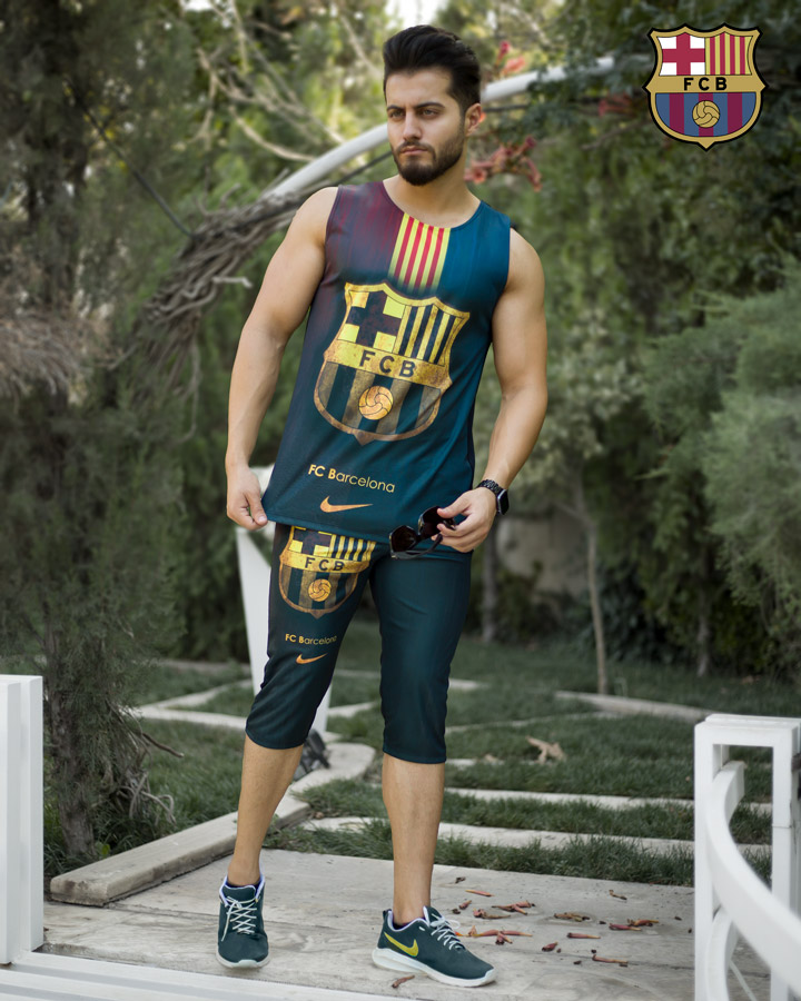 ست تاپ شلوارک مردانه barcelona مدل olsxn