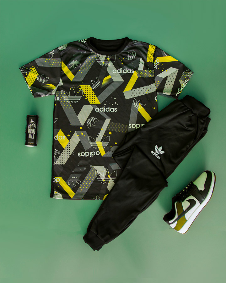 ست تیشرت شلوار adidas مدل ORIGINAL زرد