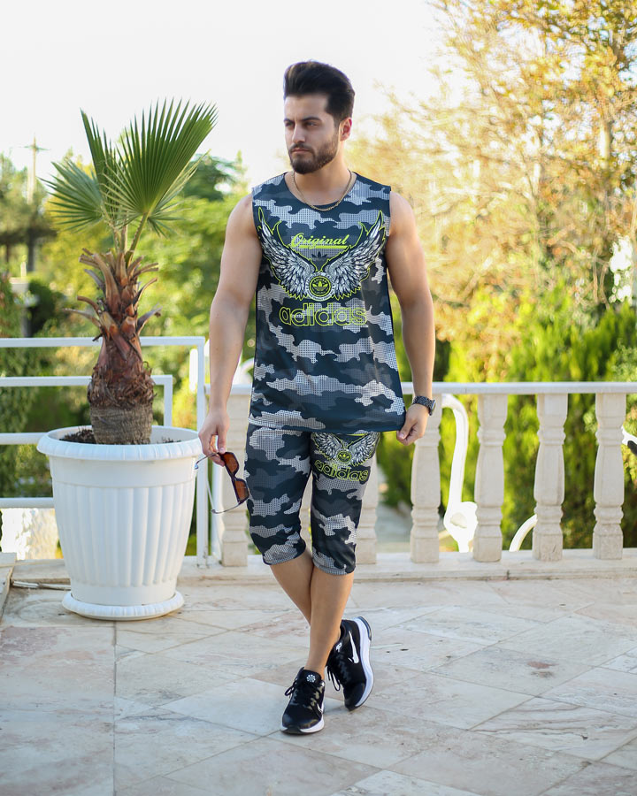 ست تاپ شلوارک مردانه adidas مدل ako