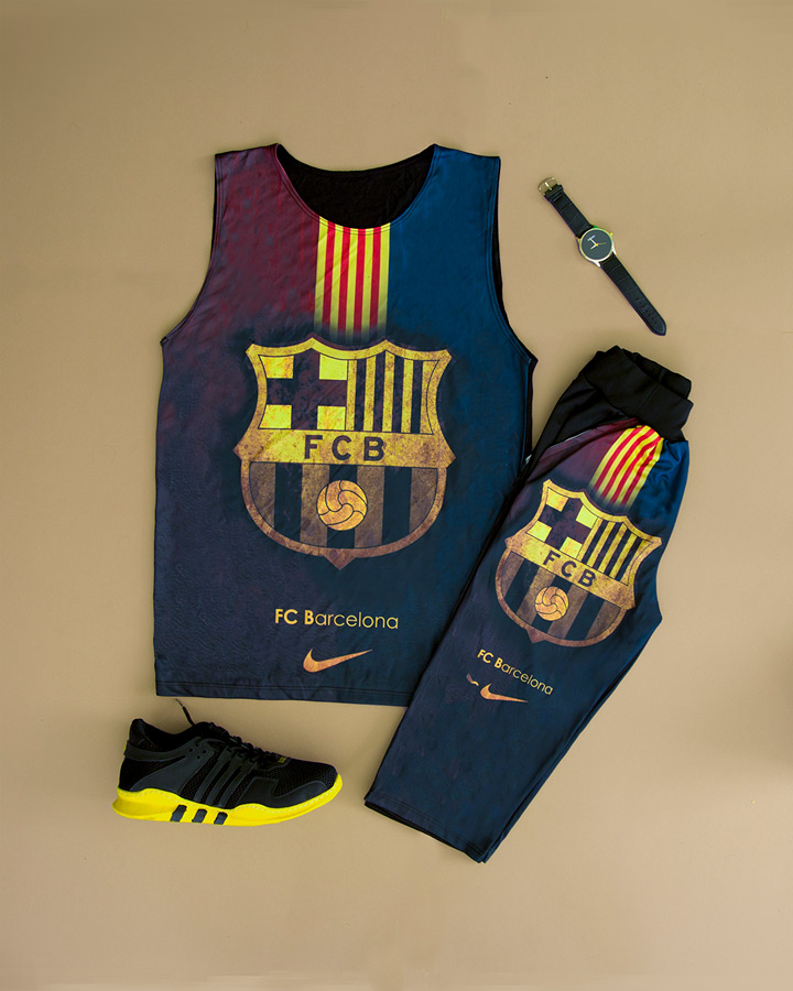 ست تاپ شلوارک مردانه barcelona مدل olsxn