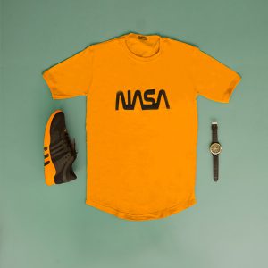 تیشرت مردانه مدل NASA خردلی
