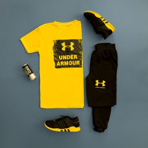 ست تیشرت شلوار مردانه UNDER ARMOUR زرد
