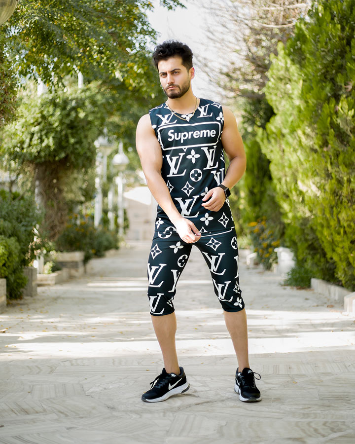 ست تاپ شلوارک lv مردانه Floriza