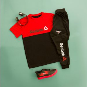 ست تیشرت شلوار Reebok مدل GK مشکی قرمز