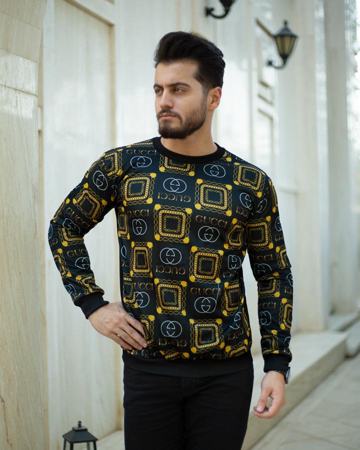 بلوز مردانه مدل Gucci طلایی
