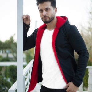 هودی مردانه Orp لبه خز قرمز