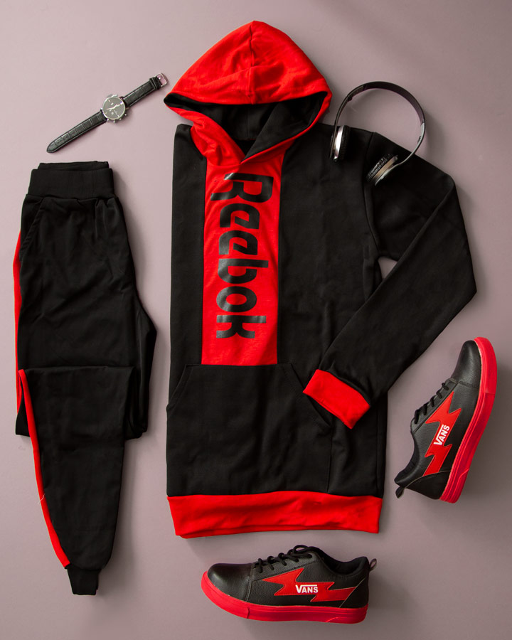 ست سویشرت شلوار Reebok مدل zigzag قرمز