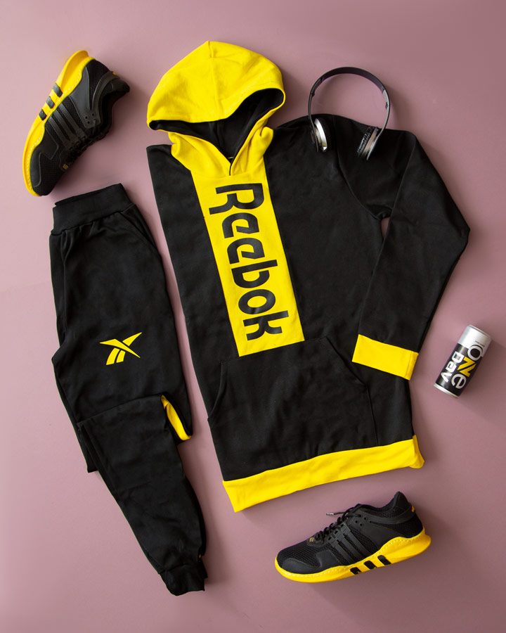 ست سویشرت شلوار Reebok مدل zigzag زرد
