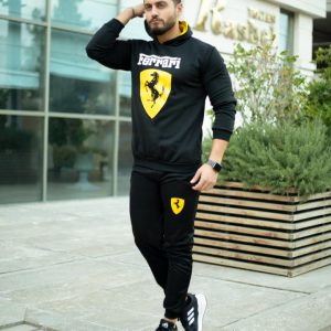 ست سویشرت شلوار Ferrari زرد مشکی
