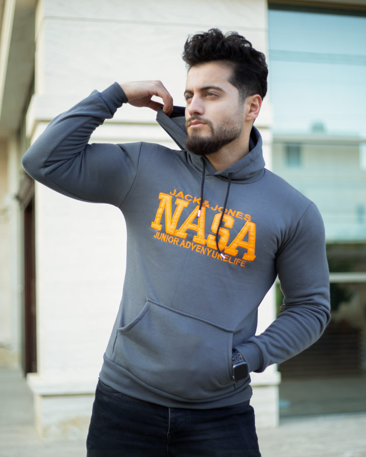 هودی مردانه Nasa مدل Jack طوسی