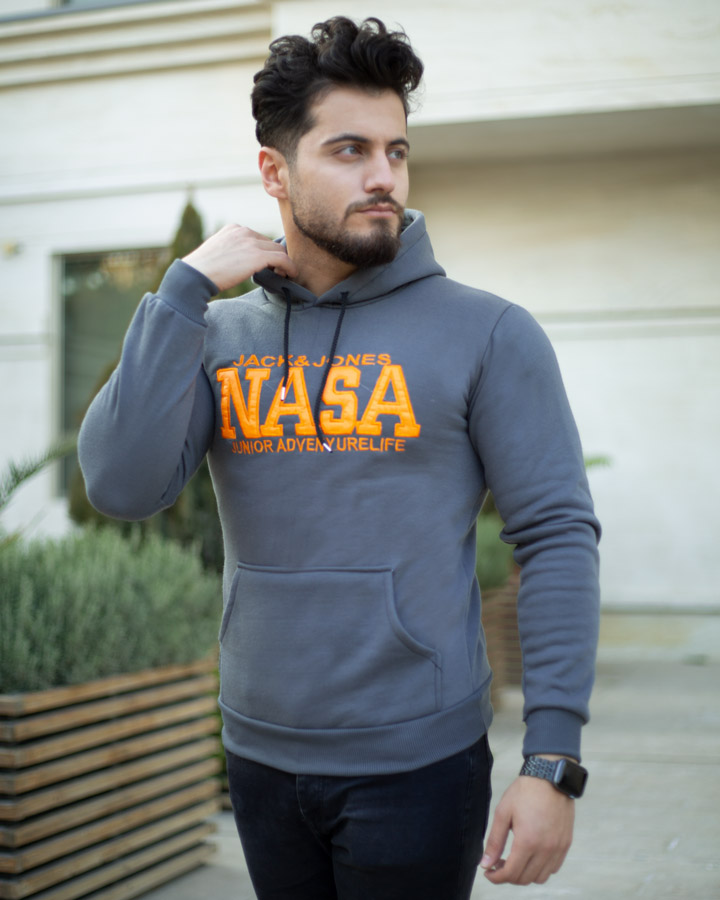هودی مردانه Nasa مدل Jack طوسی