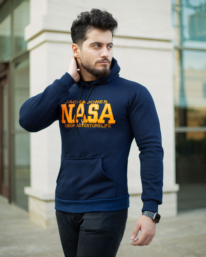 هودی مردانه Nasa مدل Jack سورمه ای