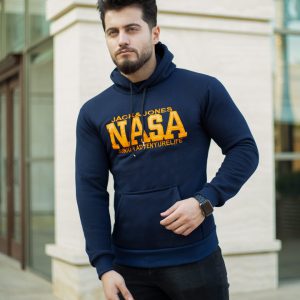 هودی مردانه Nasa مدل Jack سورمه ای