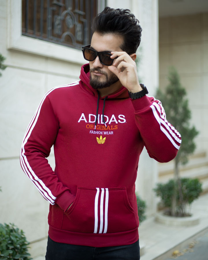 هودی مردانه Adidas مدل Karon زرشکی
