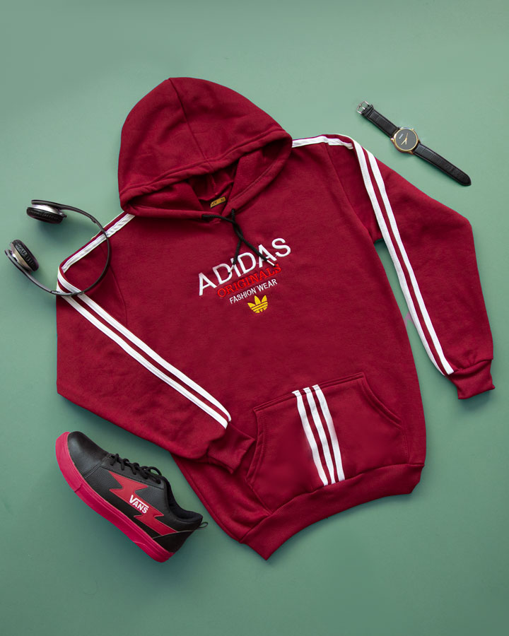 هودی مردانه Adidas مدل Karon زرشکی