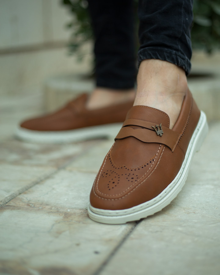 کفش کالج مردانه مدل Nervan قهوه ای