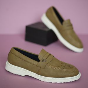 کفش کالج مردانه مدل Nervan زیتونی