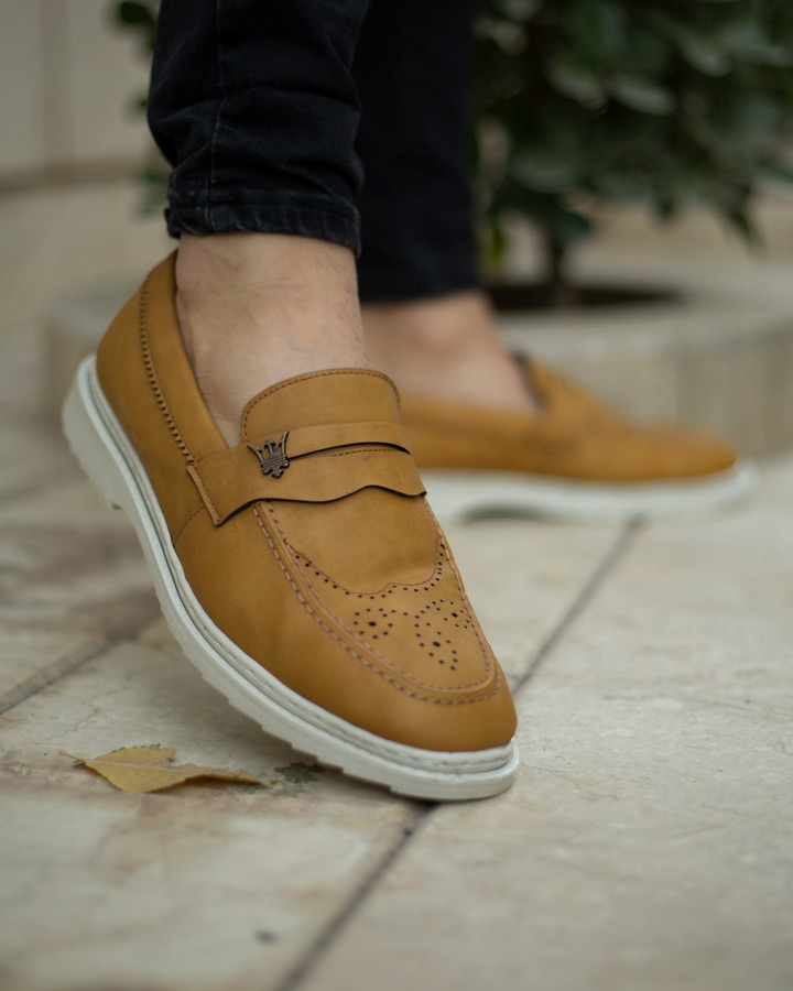 کفش کالج مردانه مدل Nervan خردلی