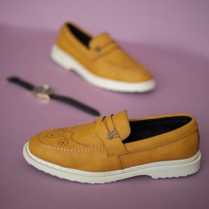 کفش کالج مردانه مدل Nervan خردلی