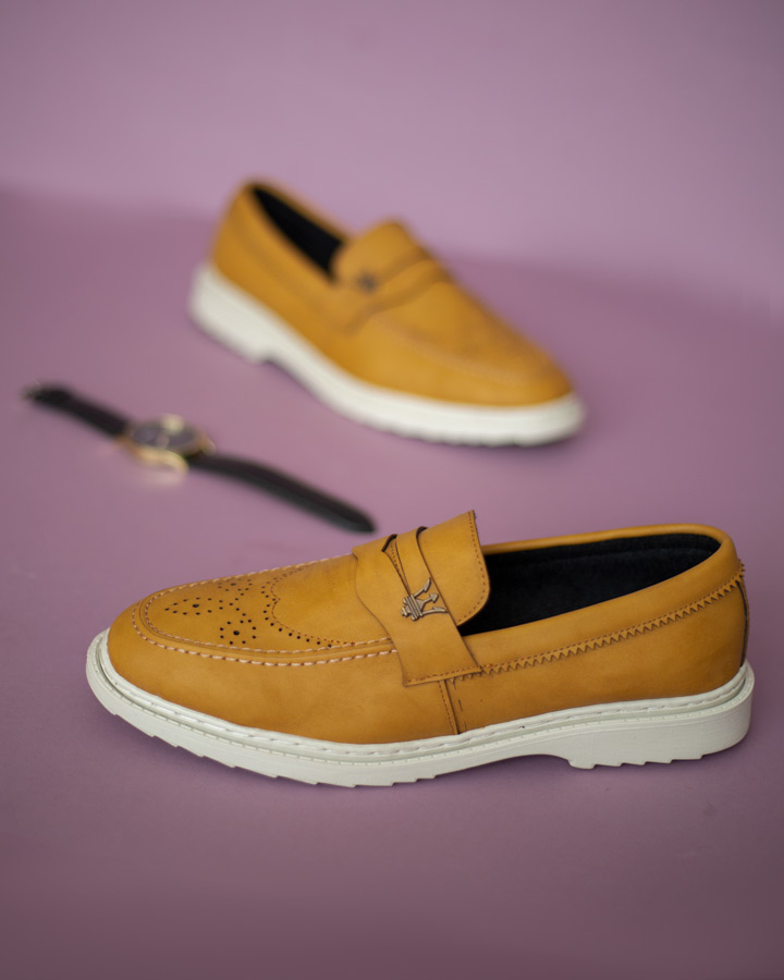 کفش کالج مردانه مدل Nervan خردلی