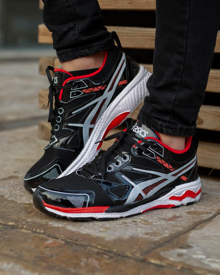 کفش مردانه Asics مدل Gel مشکی قرمز