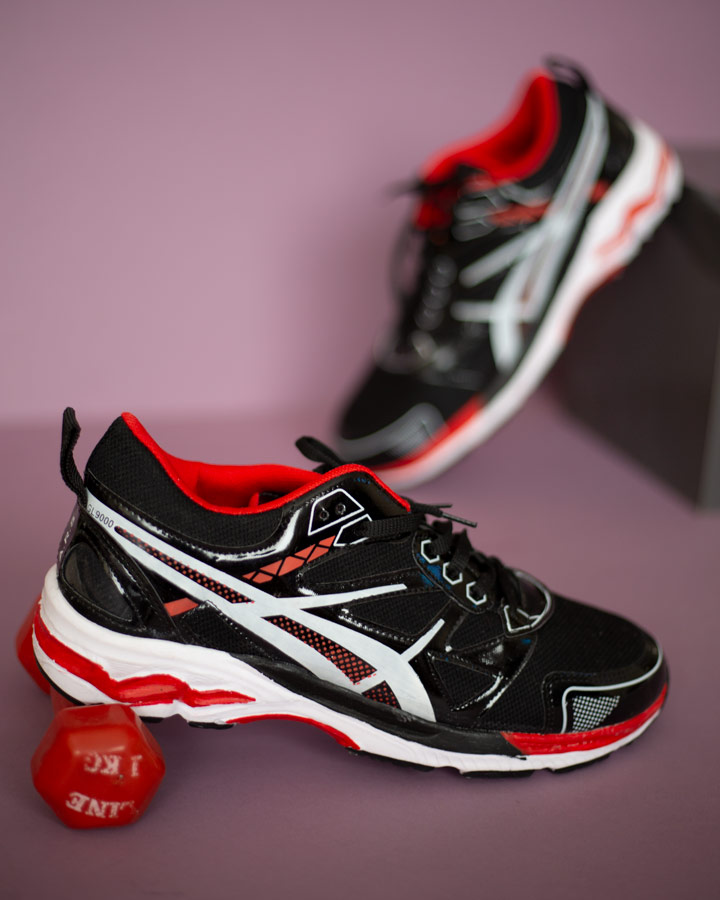 کفش مردانه Asics مدل Gel مشکی قرمز