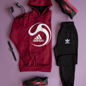 ست سویشرت شلوار Adidas مدل Saroo زرشکی