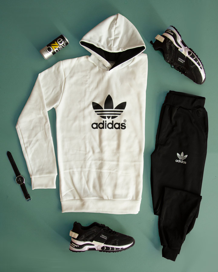 سویشرت شلوار مردانه Adidas مدل Nelvi سفید