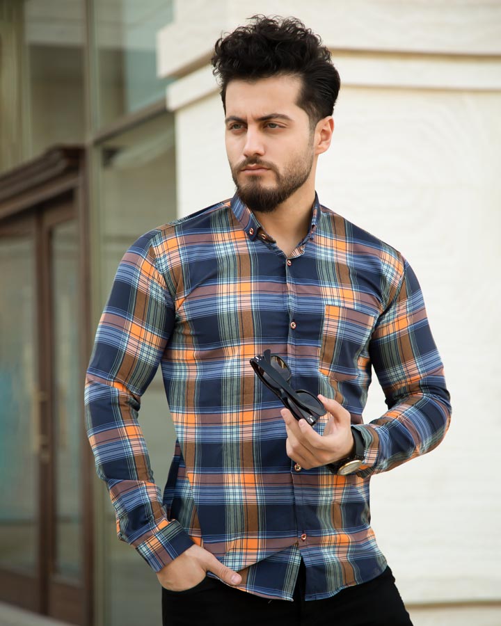 پیراهن مردانه مدل Rayan نارنجی