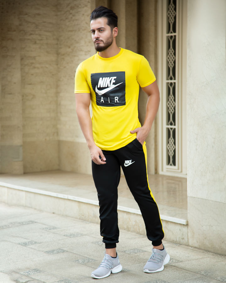 ست تیشرت شلوار مردانه Nike مدل Zilan زرد