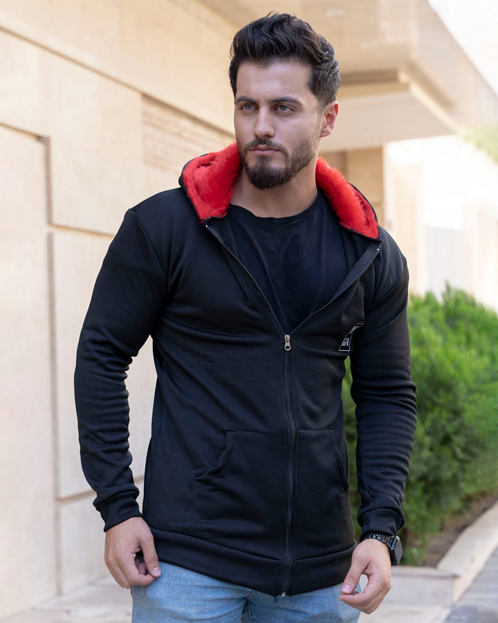 سویشرت مردانه کلاهدار خز Jalinos