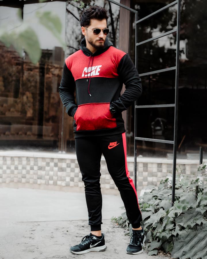 سویشرت شلوار مردانه Nik مدل Gonzalo زرشکی