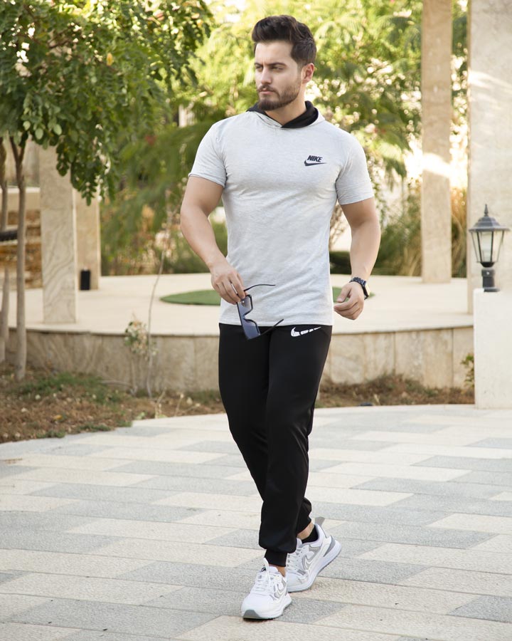 ست تیشرت شلوار Nike مدل OLES طوسی روشن